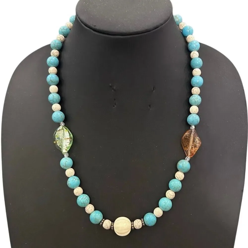 Vintage Beaded Statement Necklace Women's 22